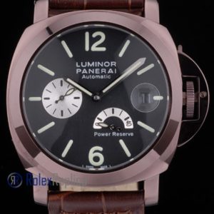 Alternative view of Panerai replica luminor power reserve pro-hunter pvd brown strip leather imitazione copia