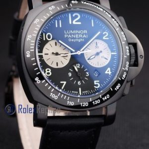 Panerai replica luminor daylight chrono pro-hunter pvd strip leather imitazione copia