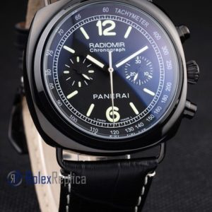 Alternative view of Panerai replica radiomir chronograph pro-hunter pvd strip leather imitazione copia
