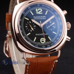 Alternative view of Panerai replica radiomir chronograph rose gold strip leather imitazione copia