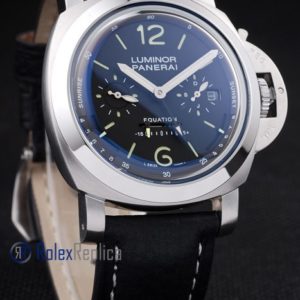 Alternative view of Panerai replica luminor marina equation acciaio strip leather imitazione copia