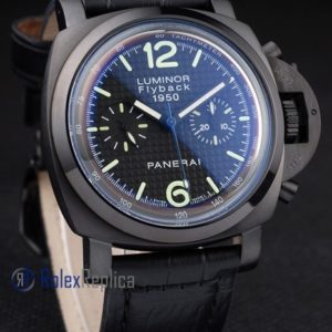 Alternative view of Panerai replica luminor flyback 1950 pro-hunter strip leather imitazione copia