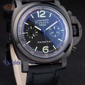 Panerai replica luminor flyback 1950 pro-hunter strip leather imitazione copia