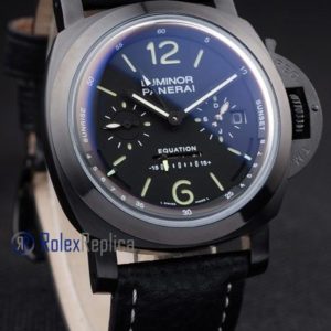 Panerai replica luminor marina equation pro-hunter pvd strip leather imitazione copia