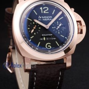 Panerai replica luminor marina equation rose gold strip leather imitazione copia