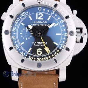Alternative view of Panerai replica luminor marina submersible acciaio strip leather imitazione copia