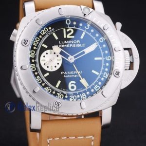 Panerai replica luminor marina submersible depth gauge acciaio strip leather imitazione copia
