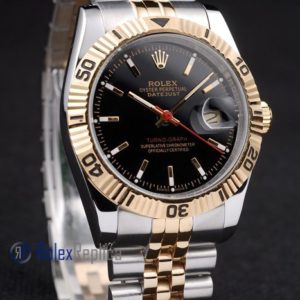 Alternative view of rolex replica turn-o-graph acciaio oro black imitazione orologio