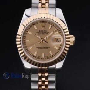 Alternative view of rolex replica datejust lady acciaio oro barrette orologio imitazione