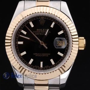 Alternative view of rolex replica datejust acciaio oro black barrette orologio imitazione