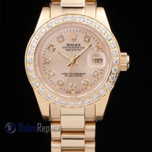 Alternative view of rolex replica datejust lady oro full brillantini orologio imitazione