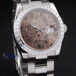 rolex replica datejust acciaio flower brown orologio imitazione