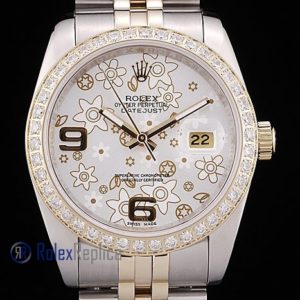 rolex replica datejust acciaio oro flower argentèè orologio imitazione