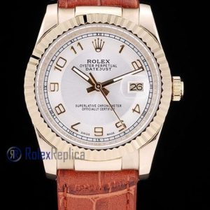 rolex replica datejust oro giallo strip leather orologio imitazione