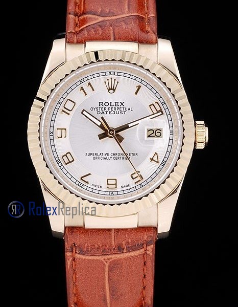 rolex replica datejust oro giallo strip leather orologio imitazione