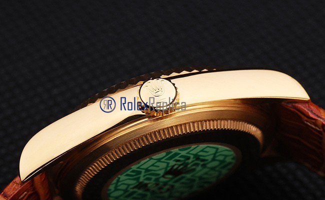 rolex replica datejust oro giallo strip leather orologio imitazione - immagine 5