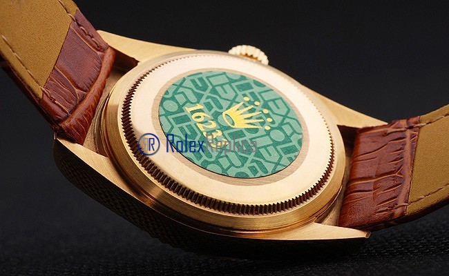 rolex replica datejust oro giallo strip leather orologio imitazione - immagine 7