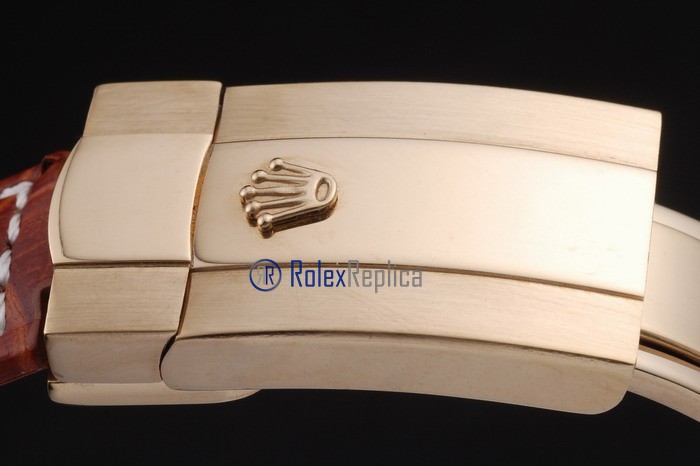rolex replica datejust oro giallo strip leather orologio imitazione - immagine 8