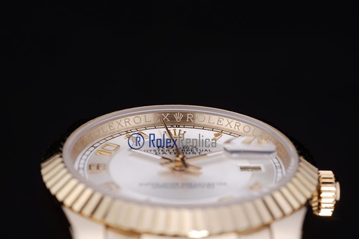 rolex replica datejust oro giallo strip leather orologio imitazione - immagine 9