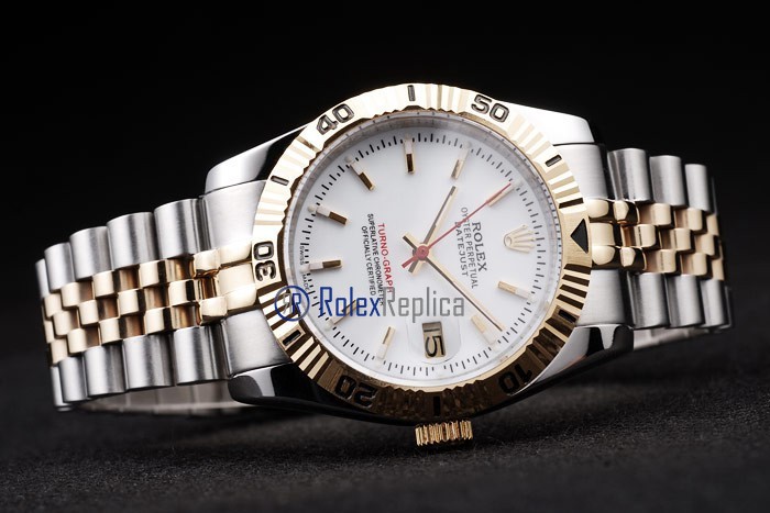 rolex replica turn-o-graph acciaio oro white imitazione orologio - immagine 4