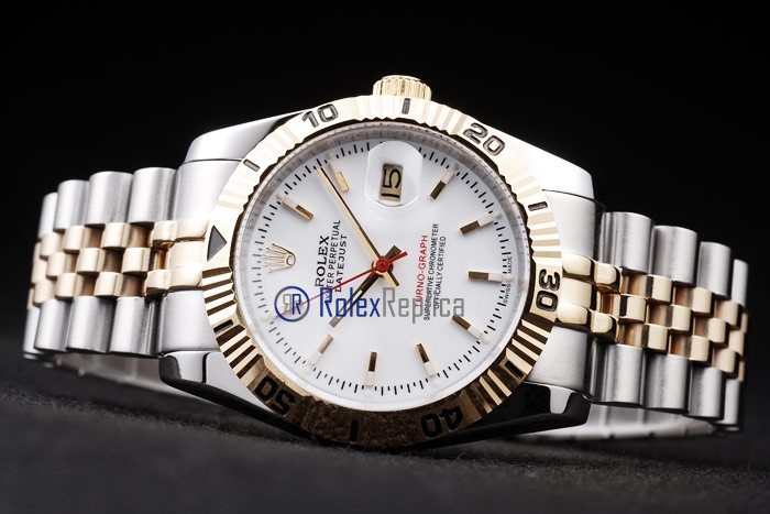 rolex replica turn-o-graph acciaio oro white imitazione orologio - immagine 5