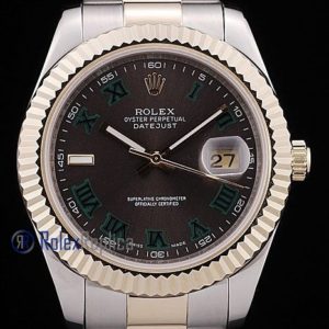 rolex replica datejust acciaio oro ardesia green roman orologio imitazione