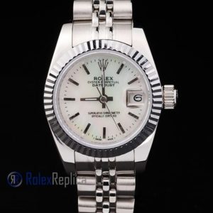 Alternative view of rolex replica datejust lady acciaio madreperla barrette orologio imitazione