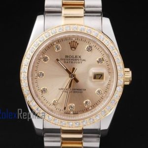 rolex replica datejust lady acciaio oro full brillantini orologio imitazione