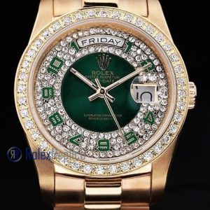 rolex replica daydate oro SARU  green arab orologio imitazione