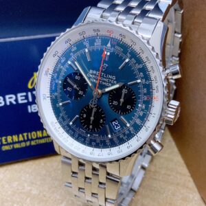 Alternative view of Breitling replica chrono acciaio navitimer blue dial imitazione copia
