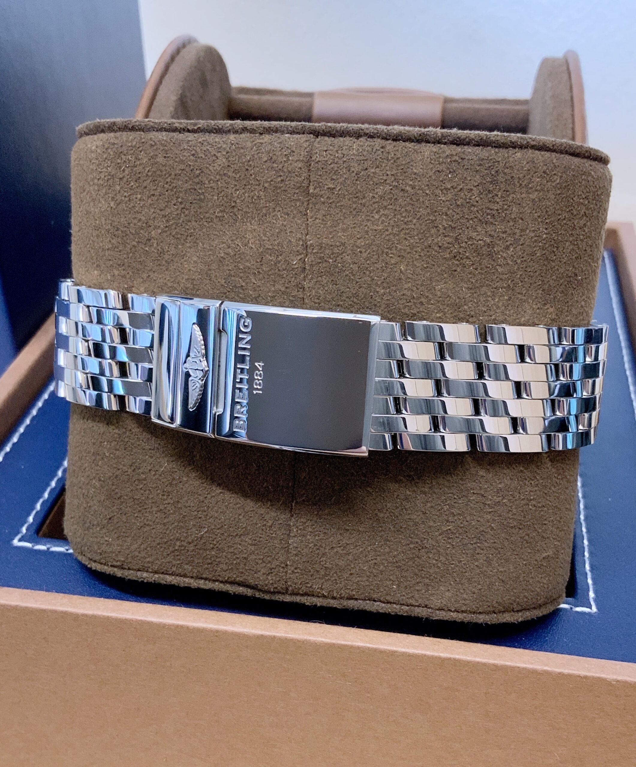 Breitling replica chrono acciaio navitimer blue dial imitazione copia - immagine 7