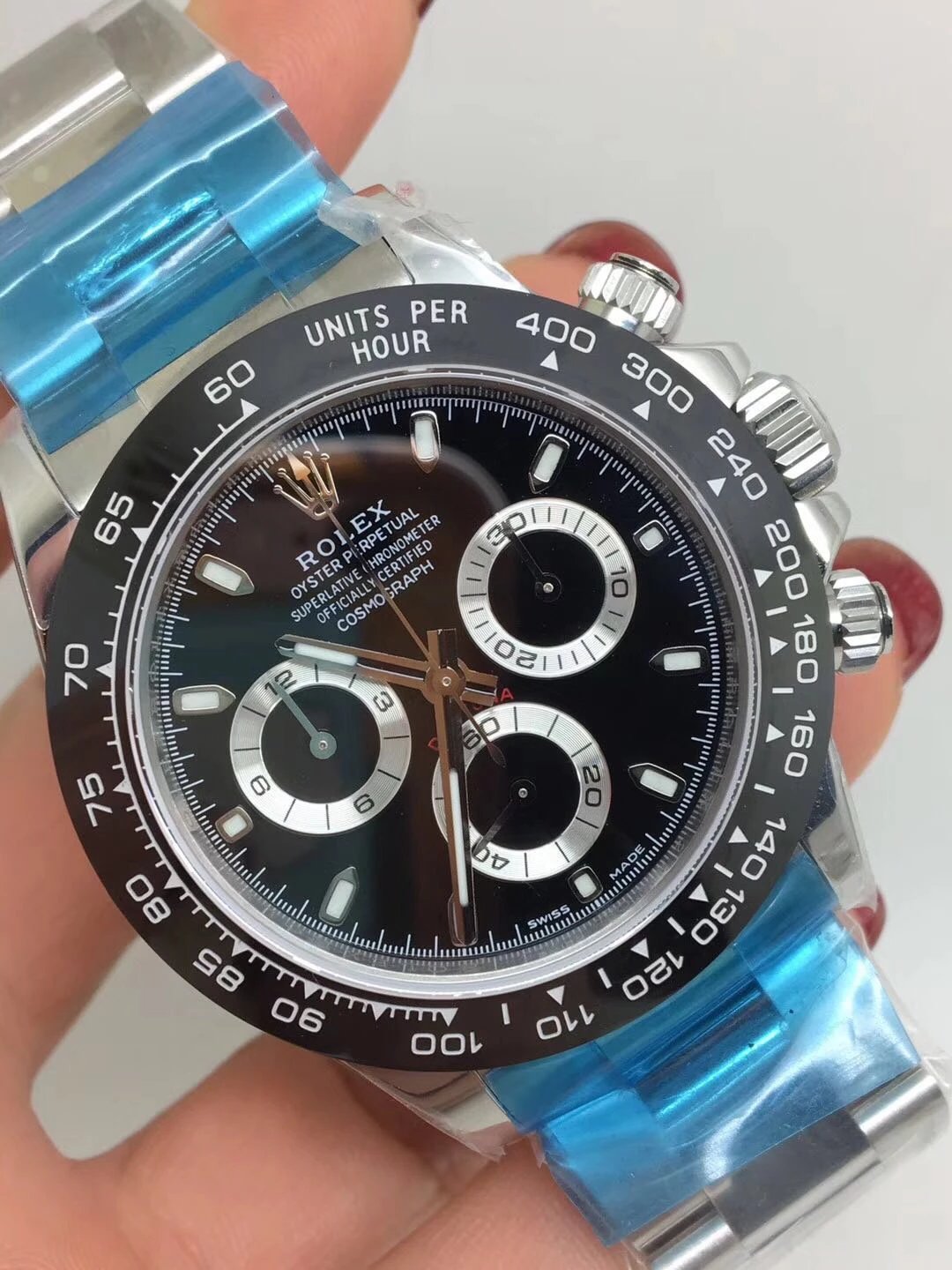 rolex replica daytona crono ceramichon black 2016 orologio replica copia imitazione - immagine 6