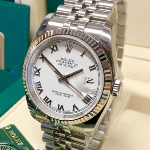 Alternative view of rolex replica datejust white roman orologio imitazione