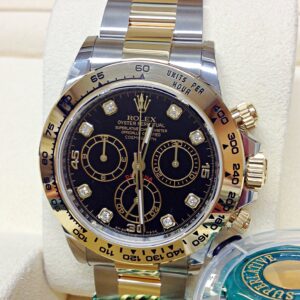 Rolex replica Daytona 116503 Bi/Colour diamond black dial