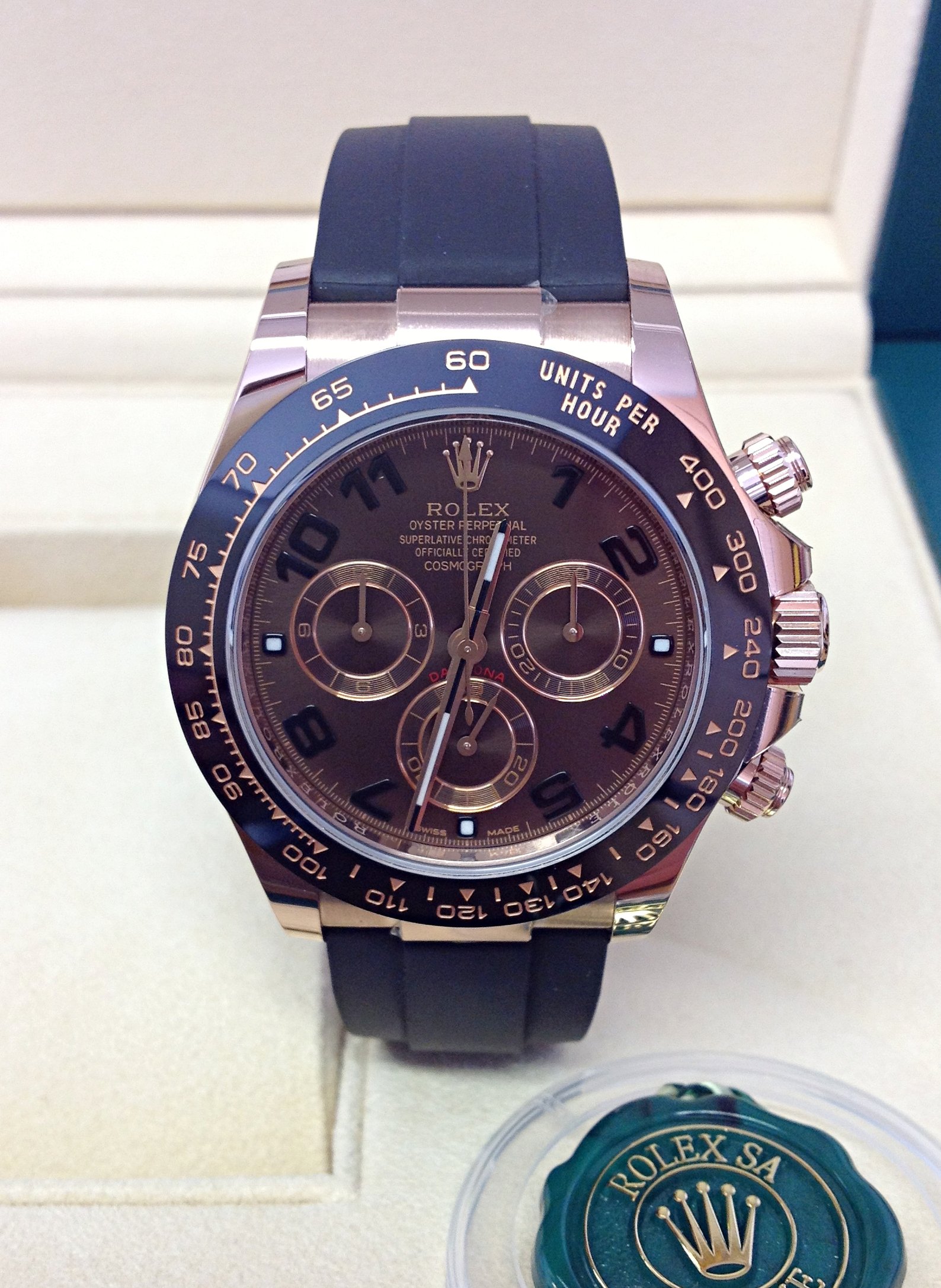 Rolex replica daytona 116515LN choco arabi oysterflex - immagine 2