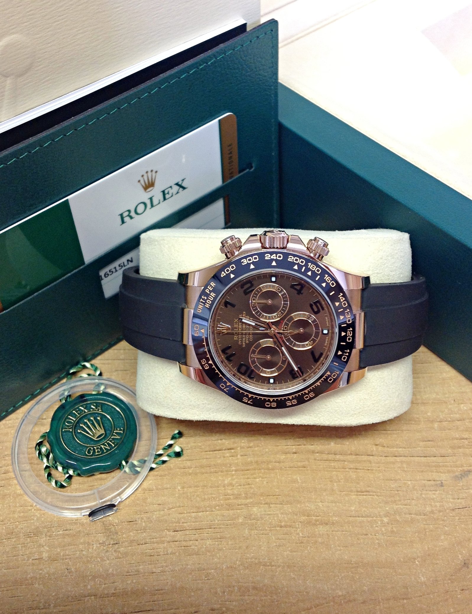 Rolex replica daytona 116515LN choco arabi oysterflex - immagine 5