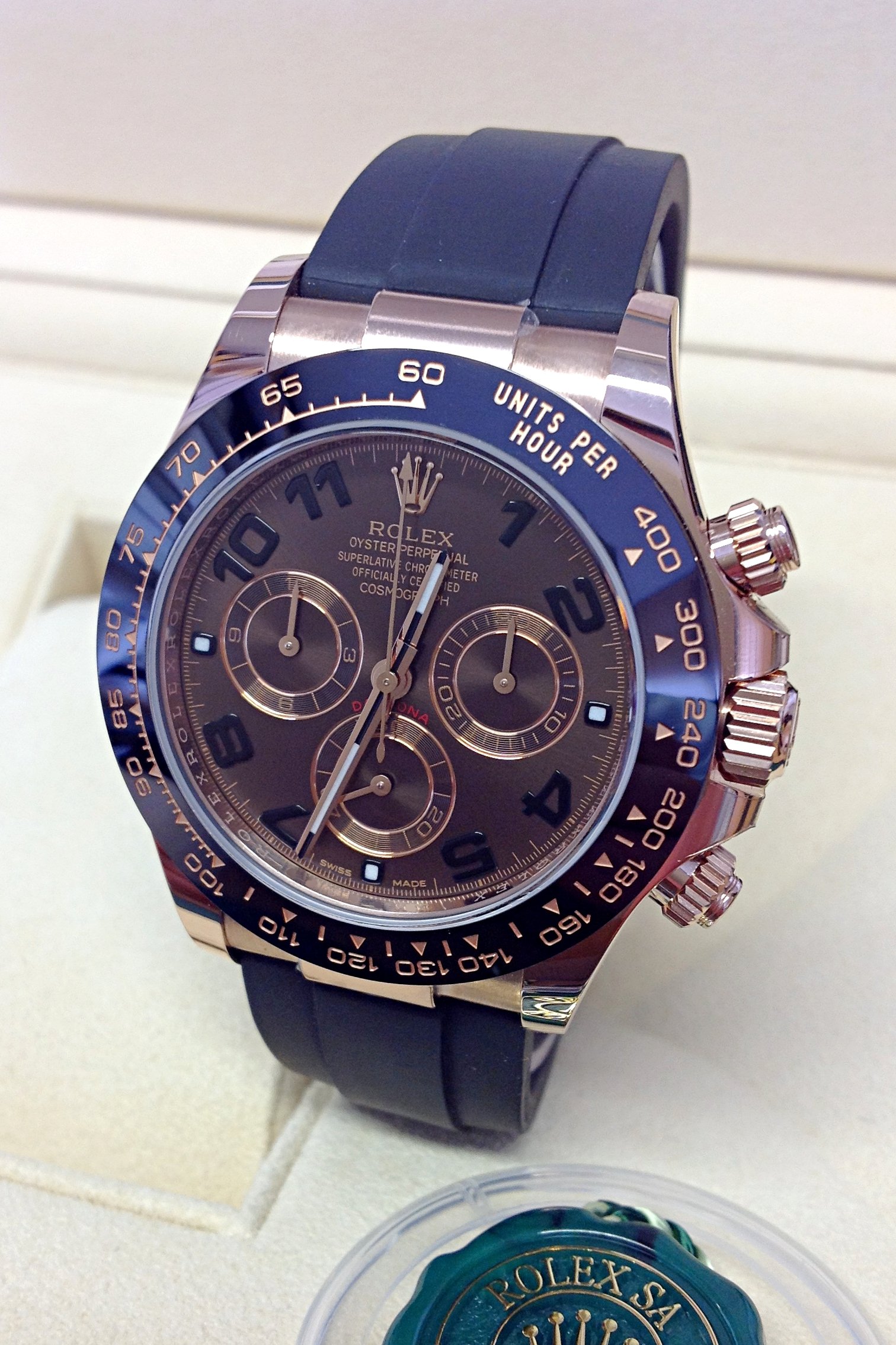 Rolex replica daytona 116515LN choco arabi oysterflex - immagine 7