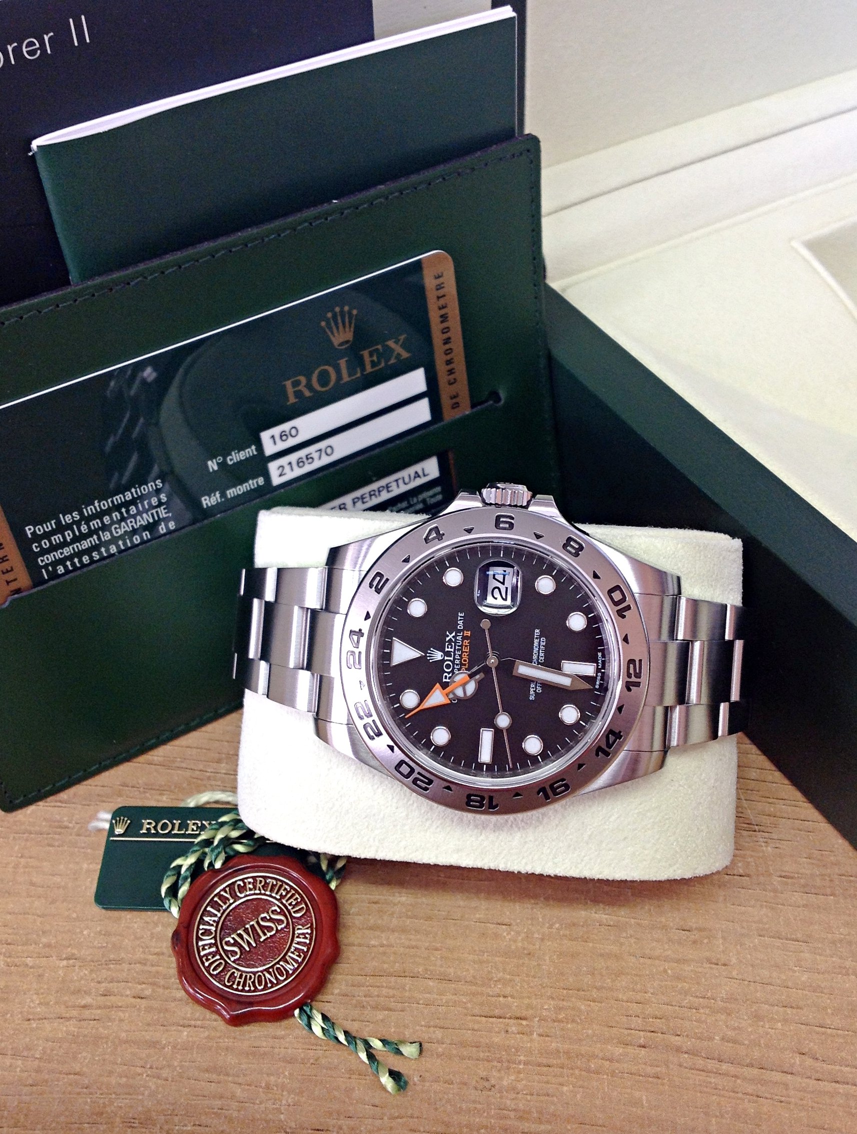 rolex replica explorer II acciaio big 42mm black dial orologio replica copia lusso imitazione - immagine 7