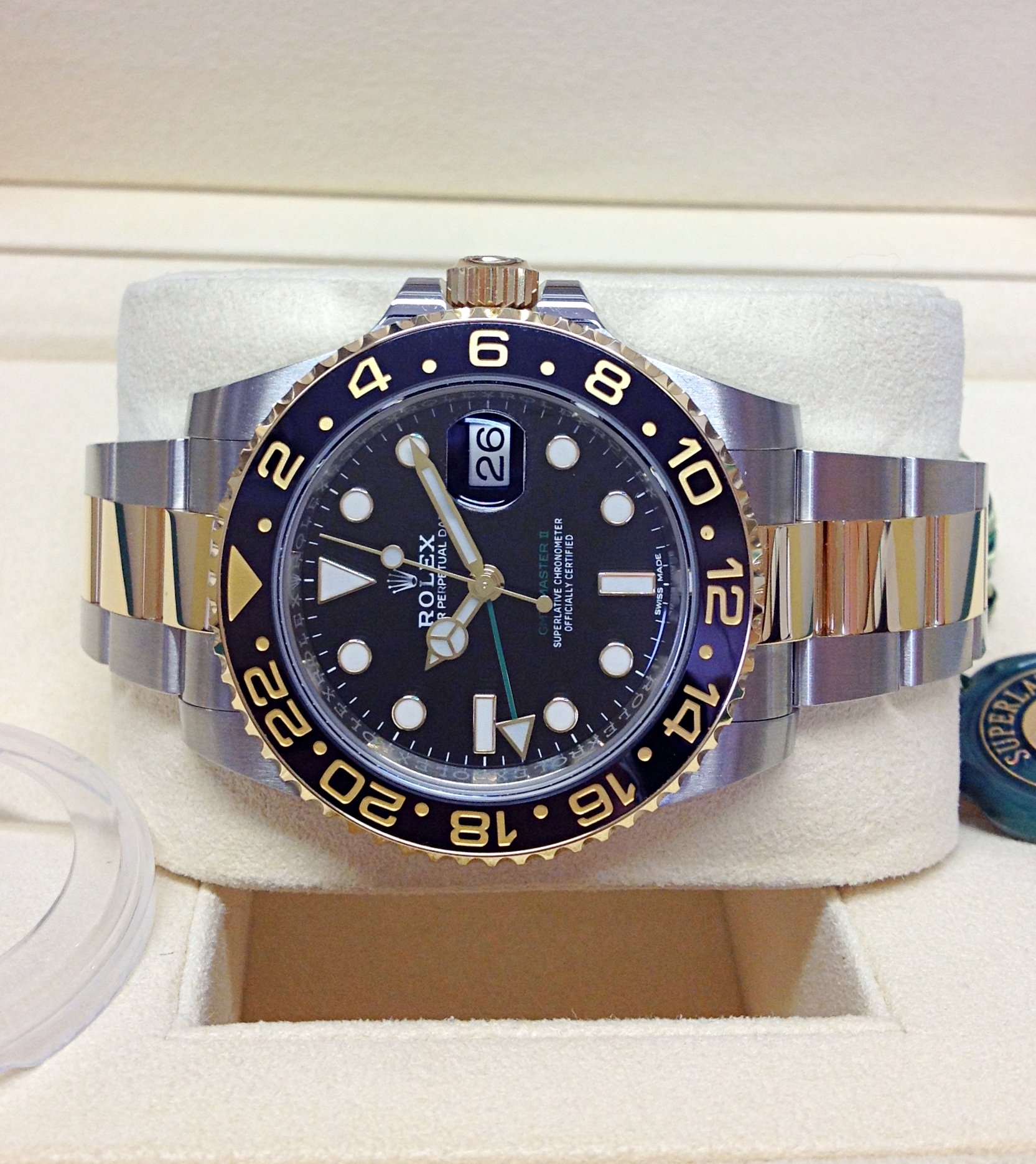 rolex replica GMT master II acciaio oro ceramica black dial orologio replica - immagine 3