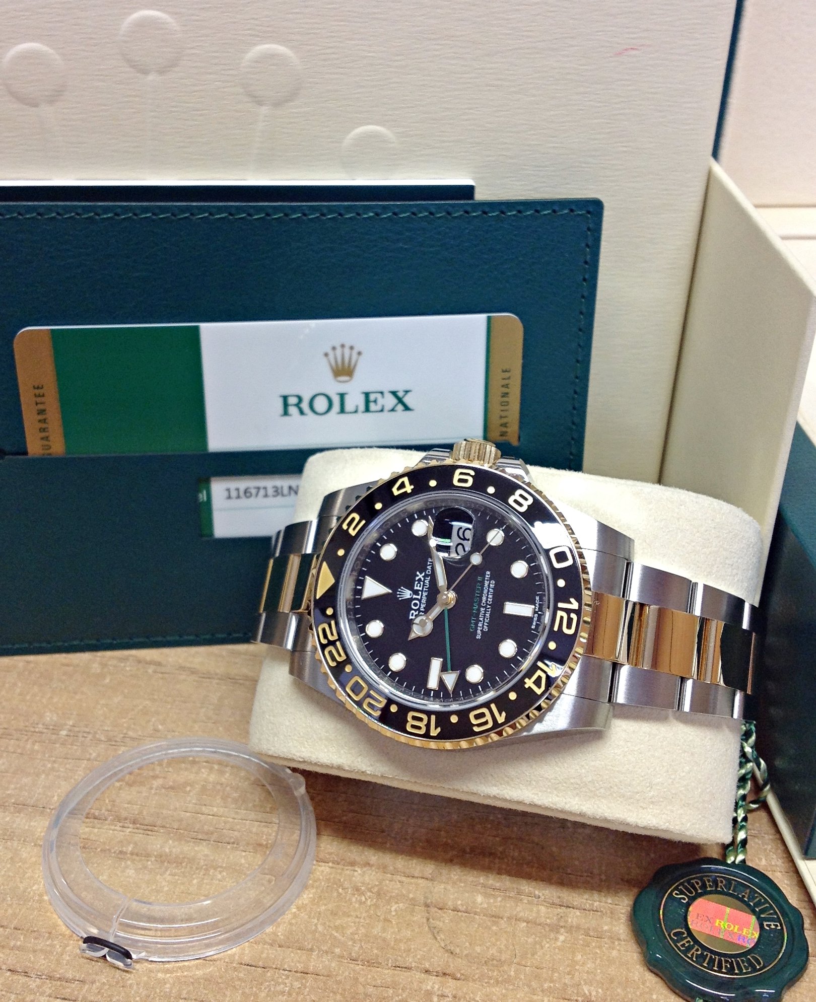 rolex replica GMT master II acciaio oro ceramica black dial orologio replica - immagine 6