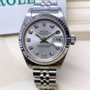 Alternative view of Rolex replica datejust lady acciaio argentèè brillantini orologio imitazione