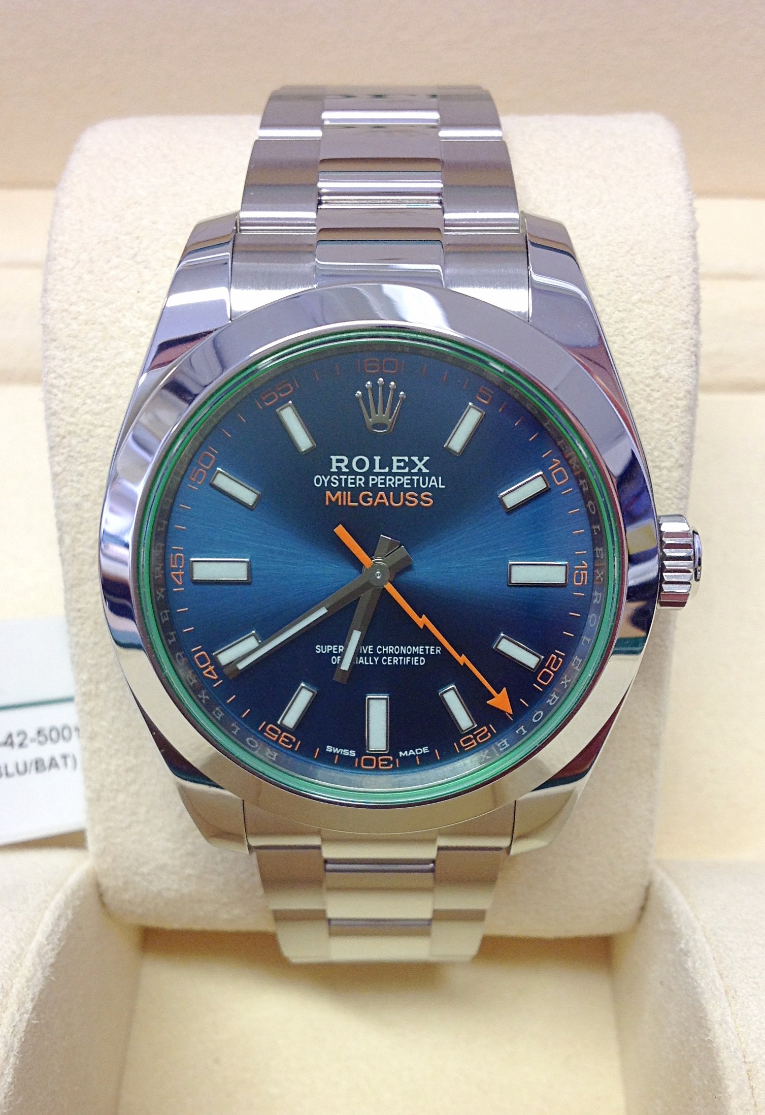 rolex replica milgauss blu orologio replica copia lusso imitazione - immagine 2