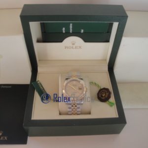 Alternative view of rolex replica datejust acciaio oro argento brillantini orologio imitazione