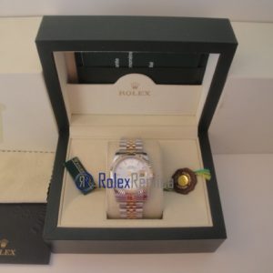 Alternative view of rolex replica datejust acciaio oro argento barrette orologio imitazione