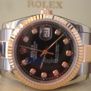 rolex replica datejust acciaio oro black brillantini oyster orologio imitazione