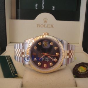 rolex replica datejust acciaio oro blu brillantini orologio imitazione