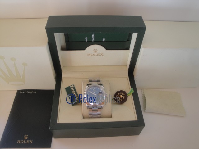 rolex replica datejust blu roman oyster orologio imitazione - immagine 2