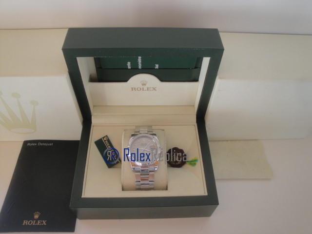 rolex replica datejust argento brillantini oyster orologio imitazione - immagine 2