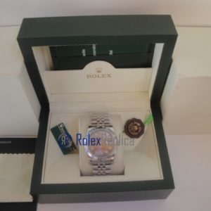 Alternative view of rolex replica datejust argento brillantini orologio imitazione