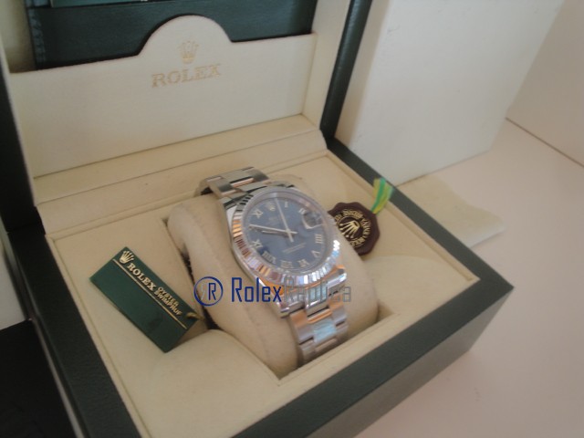 rolex replica datejust blu roman oyster orologio imitazione - immagine 3